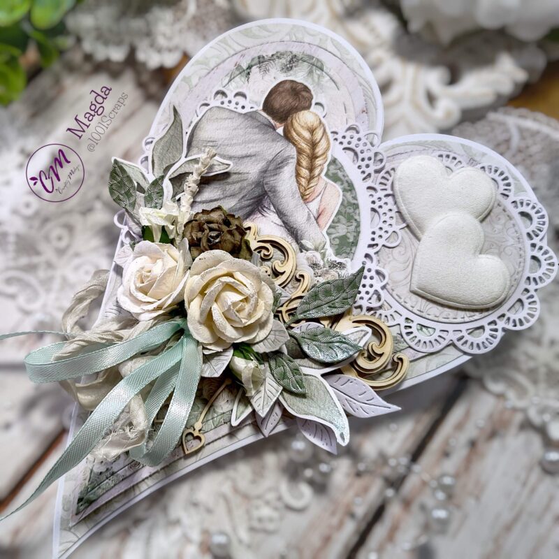 Kartka Ślubna w kształcie serca