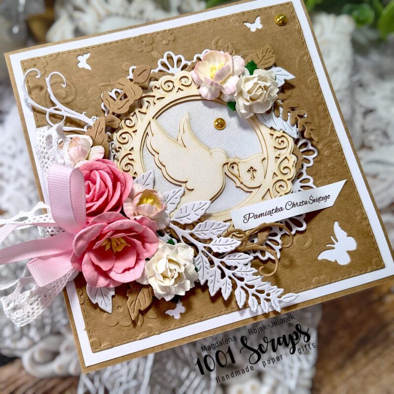 Kartka na chrzest święty handmade