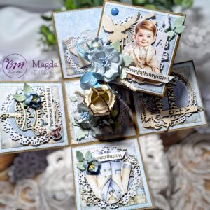 projekty scrapbookingowe - box z okazji chrztu i roczku