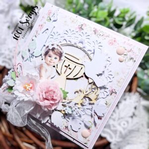 kartka na chrzest dla dziewczynki